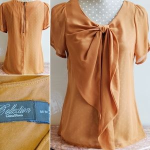 COLLECTION COSTA BLANCA Sheer Asymmetrical Bow Top